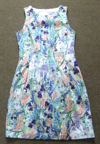 COAST Sleeveless Multicoloured Floral Dress~ Stretch Cotton ~ UK 8/10 (Petite) - Picture 5 of 10