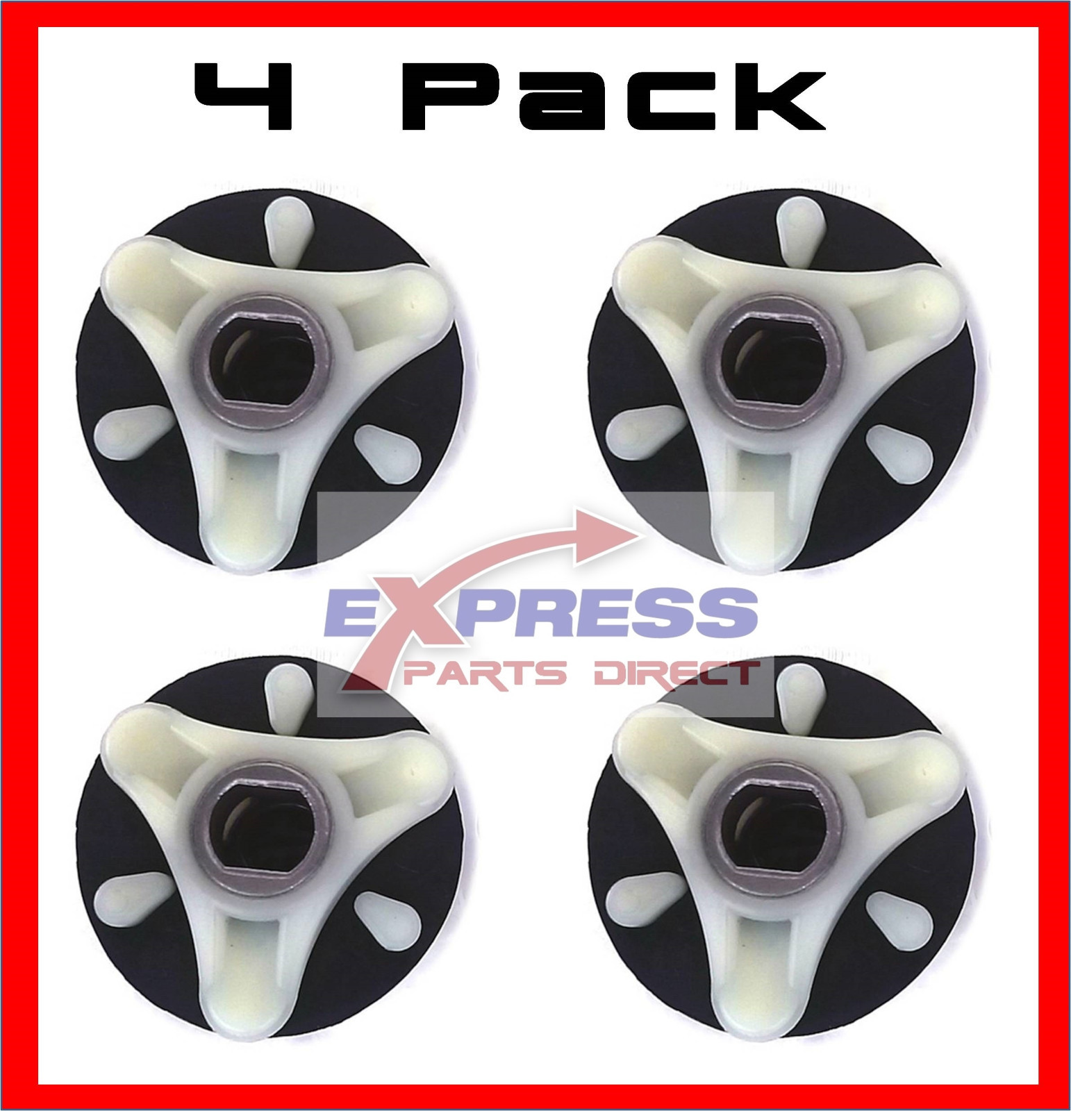 (4 Pack) 285753A Washer Motor Coupler (Metal Insert) for Whirlpool
