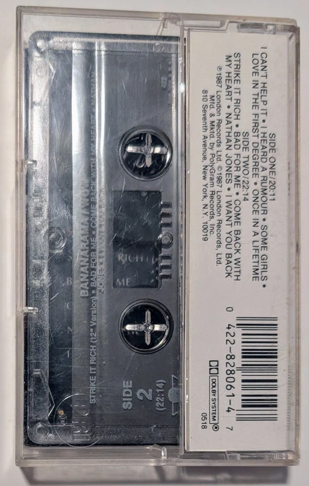 Bananarama – Wow! (1987) - United States - Cassette VG/F (Tested) - Image 2 of 4