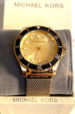 MICHAEL KORS MK9083 EVEREST Gold-Tone S/Steel Mesh Mens Watch BNWT/Gift Box 250