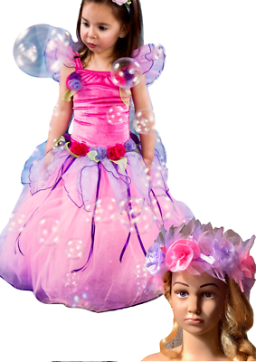 Girls Kids Fairy Dress Costume Cosplay Blue Heaven Fairy Large