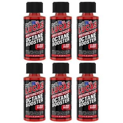 Lucas Oil 10725 Set of 6 Motorcycle Octane Booster Fuel Additive 2 Ounce Bottle
