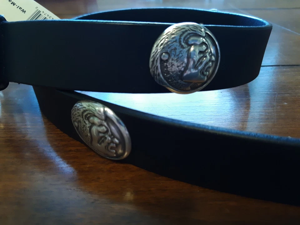 Cinturón de cuero genuino negro para hombre con conchos 38 R+ de la Universidad Estatal de Florida Foto 2 de 2