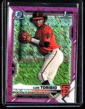 2021 TOPPS BOWMAN CHROME LUIS TORIBIO 1ST PINK SHIMMER /199 ORIOLES REFRACTOR
