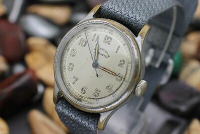 Vintage HELVETIA Waterproof WWII Era Military Men's Watch