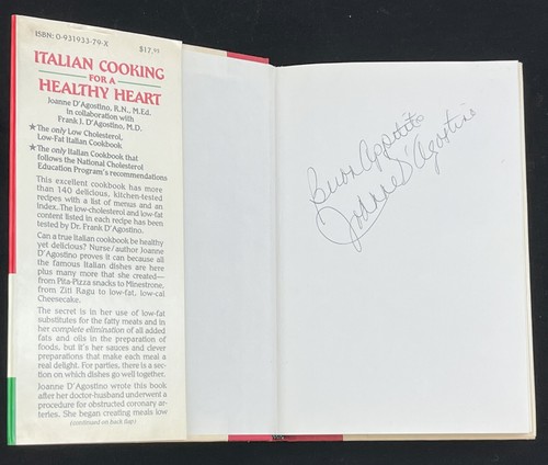 Italienische Küche für ein gesundes Herz Hardcover ~ signiert von Joanne D'Agostino 1989 - Bild 2 von 9