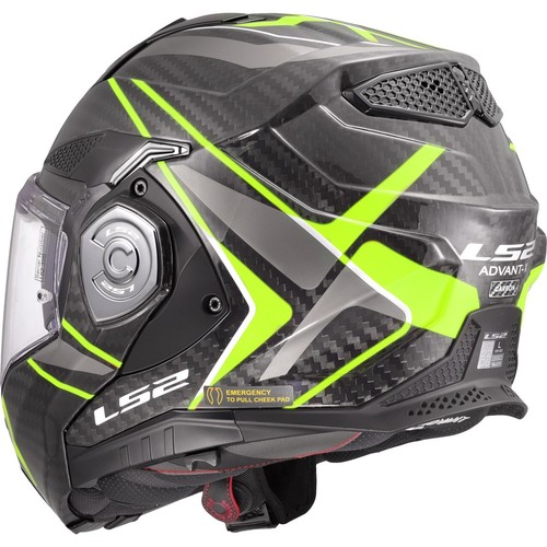 LS2 Motorcycle Helmet Advant X Carbon Future II 2 FF901 - Flip Helmet with Visor - Picture 17 of 22