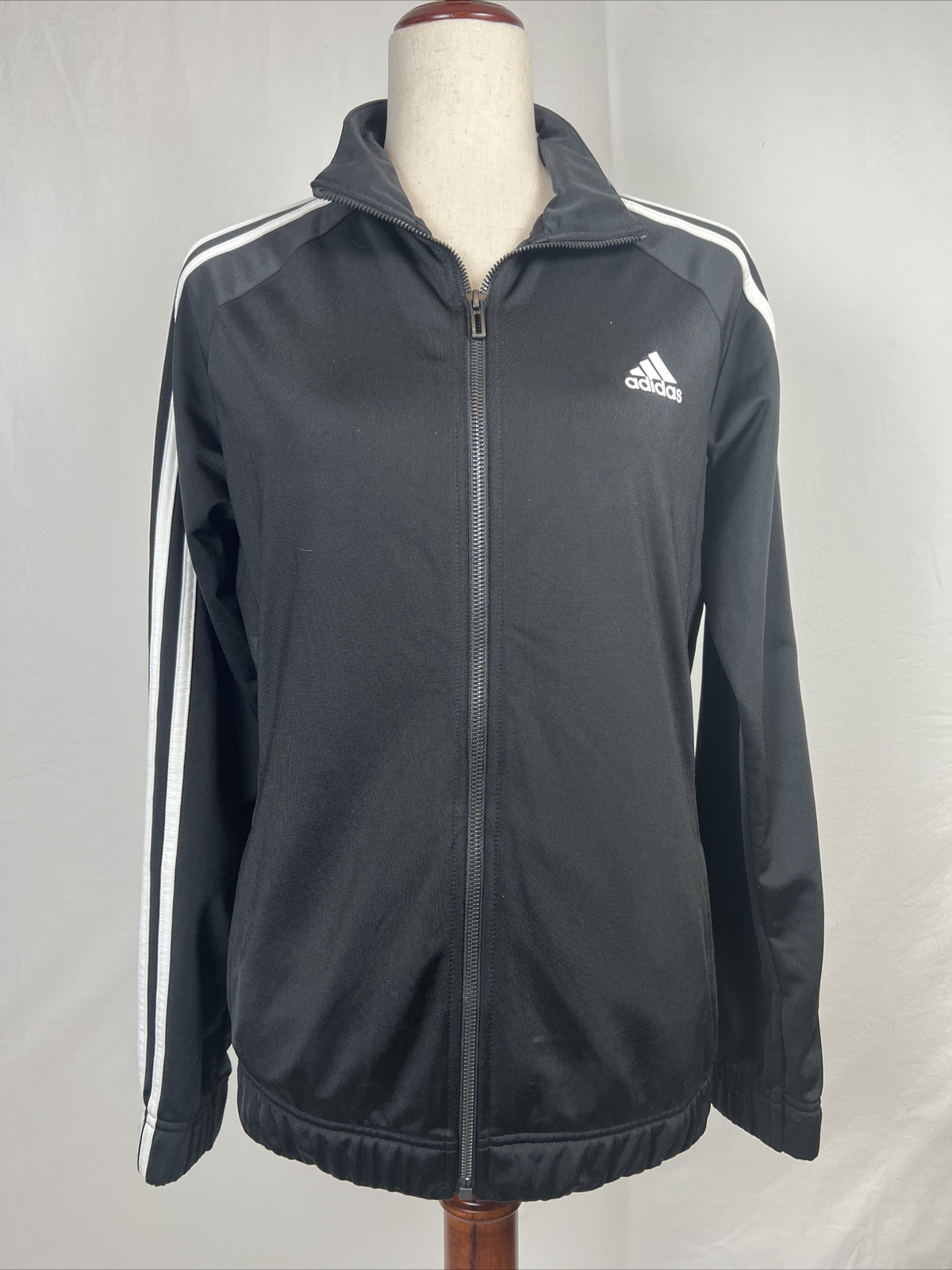 Adidas Classic black and white track jacket size medi… Gem