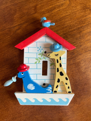 Vintage IRMI Tiermotiv Lichtschalter Abdeckung Kinderzimmer Deko Giraffe Robbe Vogel