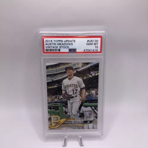 Austin Meadows 2018 Topps Update Rookie Debut US130 Vintage Stock /99 PSA 10