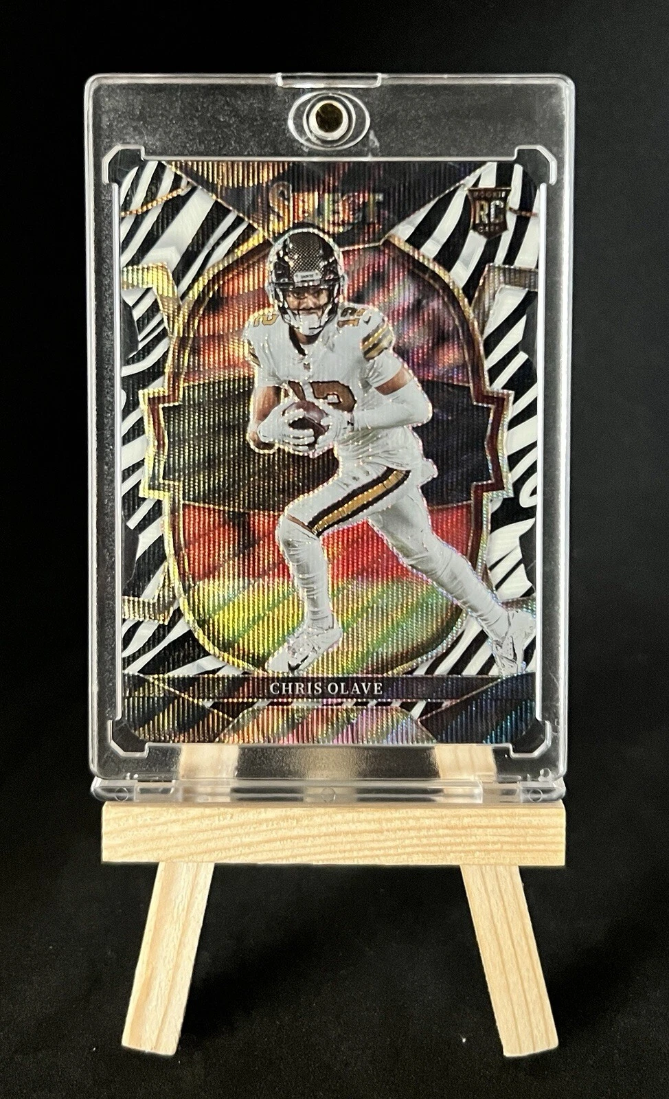 2022 Panini Select - Concourse Zebra Prizm Die-Cut #30 Chris Olave (RC)