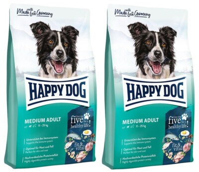 Happy Dog Fit Vital Medium Adult 2x12kg Trockenfutter komplett Mittelgroße Hunde