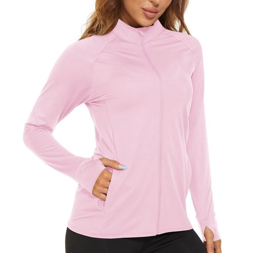 Women's UPF50+ Sun Protection Jacket Full-Zip Up Long Sleeve Lightweight Shirts - Picture 12 of 103