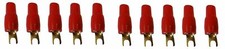 IMC Audio 10 Pack High Quality Gold 4 Gauge 5/16" Insulated Spade Terminal Red