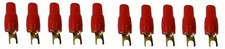 IMC Audio 10 Pack High Quality Gold 4 Gauge 5/16" Insulated Spade Terminal Red