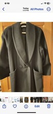 FORECASTER OF BOSTON Women  s Black Long Wool Coat, Size 12 Made In USA