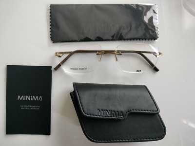 Minima Pocket Glasses Color 143/33 shape 994 Men's Rimless Foldable Matt Gold