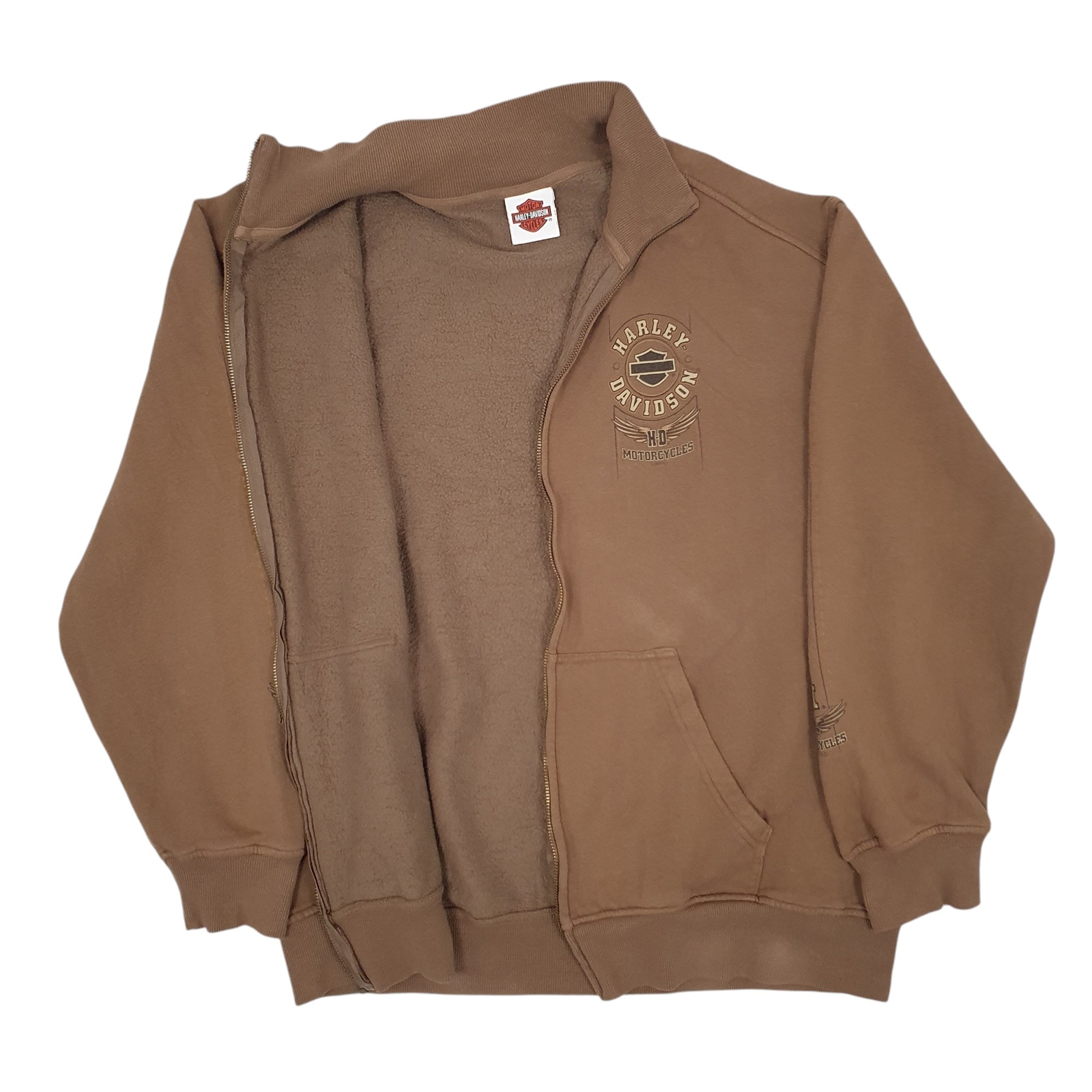 HARLEY DAVIDSON Full Zip Cotton Blend Jumper Sweatshirt Mens L image 3