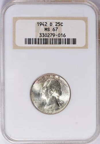 1942-D Washington Quarter NGC MS67