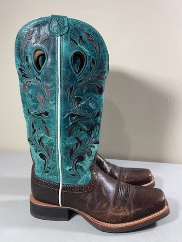 TWISTED X WOMEN'S GREEN \u0026 BROWN LEATHER 