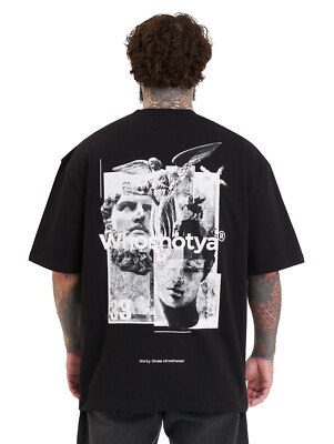Whoshotya Ethereal Oversize T-Shirt Schwarz Herren Kurzarm Amstaff