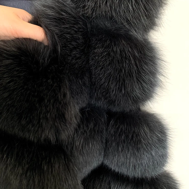 Chaleco Real Genuino Saga Piel de Zorro Chaleco Chaqueta Invierno Moda Estilo Chaleco Mujeres Foto 3 de 4