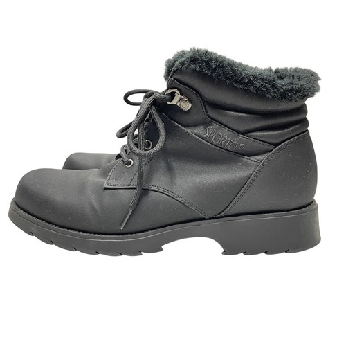 Insulated Snow Boots Black Square Toe 