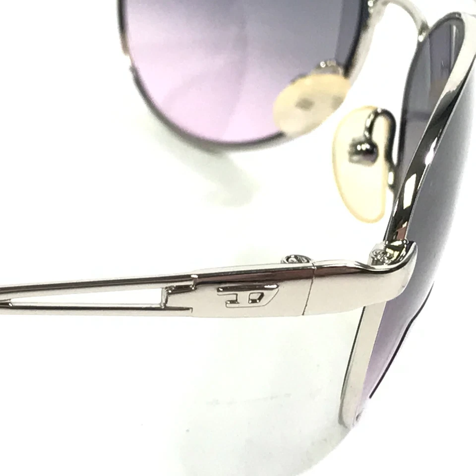 Diesel 太阳镜快速 010DW 银色圆形镜框带蓝色紫色渐变镜片 — 第 4/4 张图片