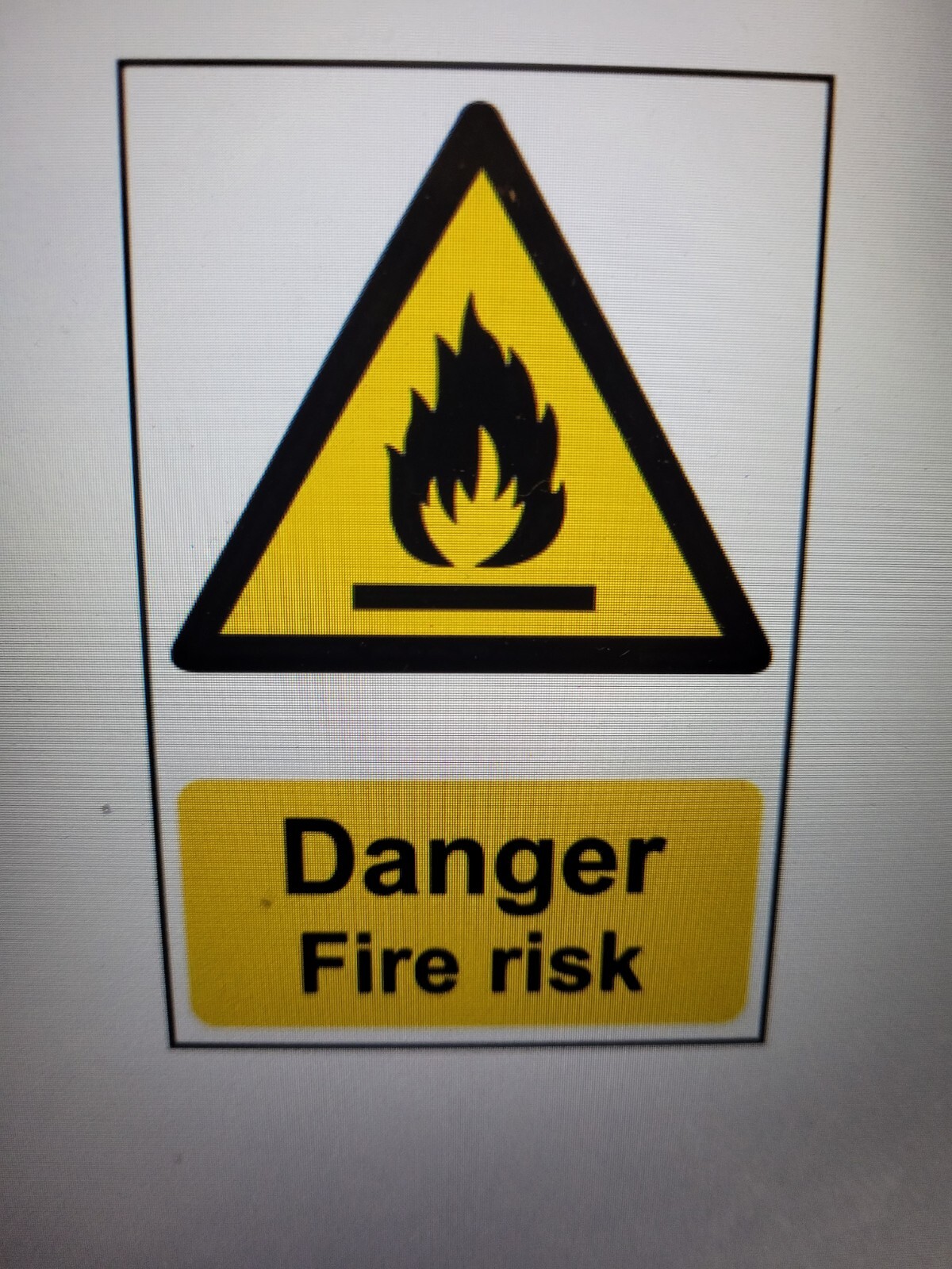 Danger FIRE RISK - 1.2mm Recyclable PP (200 x 300mm) 0900