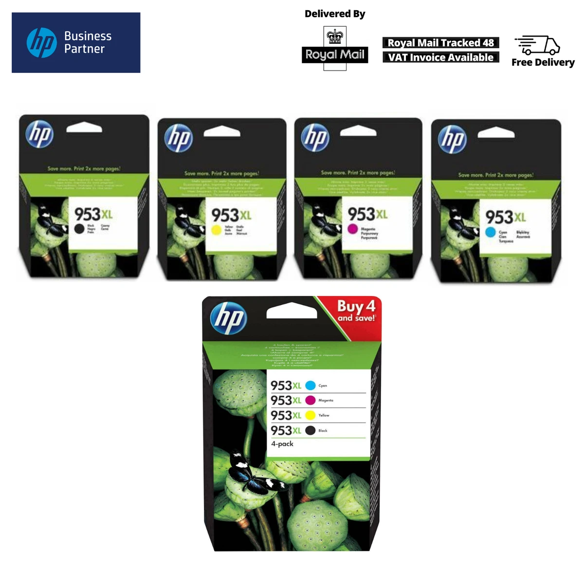 HP953xl: 4 cartouches compatibles pour HP OfficeJet Pro 8710 8720