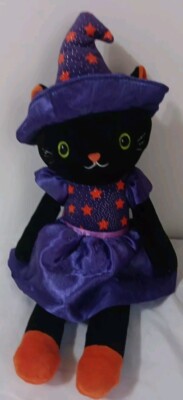 Spark Create Imagine Black Cat Witch 18'' Plush Stuffed Animal Baby Rattle Toy