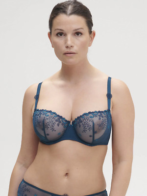 NEW! $110 SIMONE PERELE 12X330 DELICE SHEER UNDERWIRE DEMI BRA SZ 32D