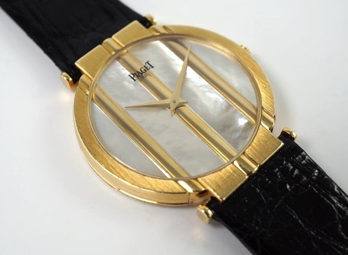Piaget Polo 18k Gold Rare Mother of Pearl 8673 Original Box Vintage 33 mm 1980s - Picture 10 of 16