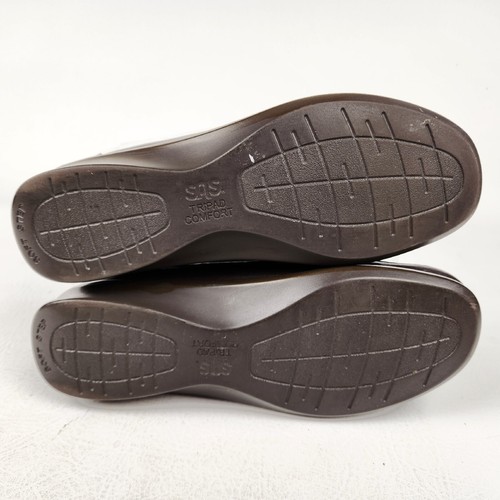 SAS Traveler Womens Comfort Shoes Brown Leather Size 6.5 M Lace Up - Picture 10 of 10