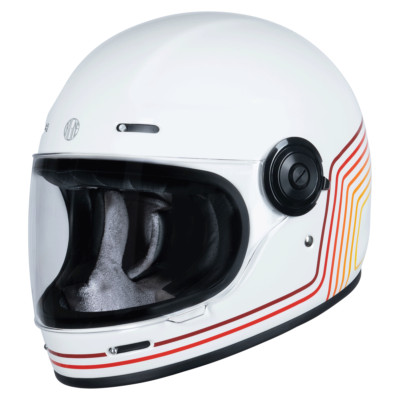 Origine Vega Sunrise Integralhelm Retro Motorradhelm - Rot/Weiß