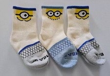 Bombas Junior Minions Lof Of 3 Pairs Socks Size J 8T-11T 