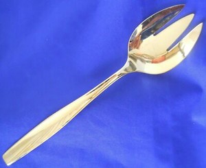 Rogers-Cutlery-Golden-Modern-Living-Small-Solid-Cold-Meat-Serving-Fork-Flatware