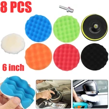 8pcs 6 Inch Car Buffing Pads Polishing for Drill Sponge Kit Waxing Foam Polisher