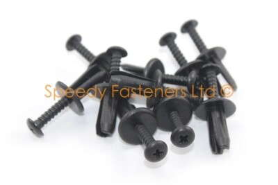 10x Plastic Screw Rivet Scrivet m8 8mm Car Bike Trim Liner Bumper Panel ...
