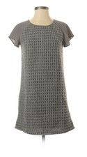 Ethereal Gray Knit Sweater Knee Length Small Winter Dress Fall