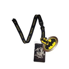 Batman Lanyard ID Badge Holder  Rubber Keychain DC Comics Bioworld New With Tag