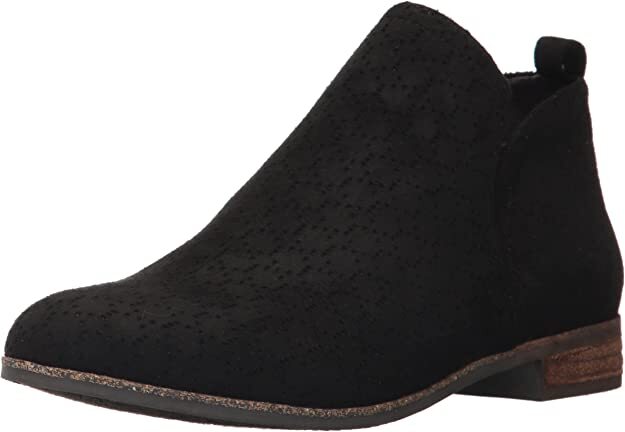 Scholl's Women's Rate Ankle Boots Black Perforated Microfiber