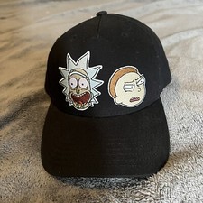 Rick & Morty Big Face Character Heads Adjustable Snapback Hat Black