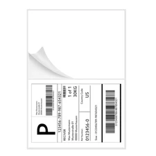 50 Address Shipping Labels 8.5" x 5.5" Half Sheet for Inkjet and Laser Printers
