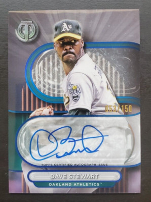 2024 Topps Tribute Dave Stewart Certified Blue Auto 53/150 #TA-DSTE Oakland A's