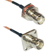RG316 RP-TNC FEMALE BULKHEAD to BNC Flange Female RF Cable Rapid-SHIP LOT