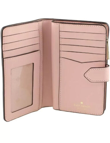 Kate Spade NY Madison mittlere kompakte faltbare Geldbörse Conch rosa Saffiano Leder - Bild 2 von 3
