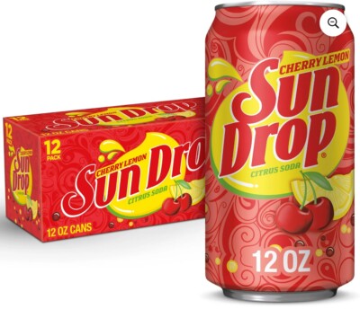 Sun Drop Cherry Lemon Citrus Soda 12-Pack Cans - Free Shipping!!