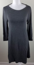 Lou & Grey Women's Long Sleeve Soft Terry Sweatshirt Dress Grey Size XS