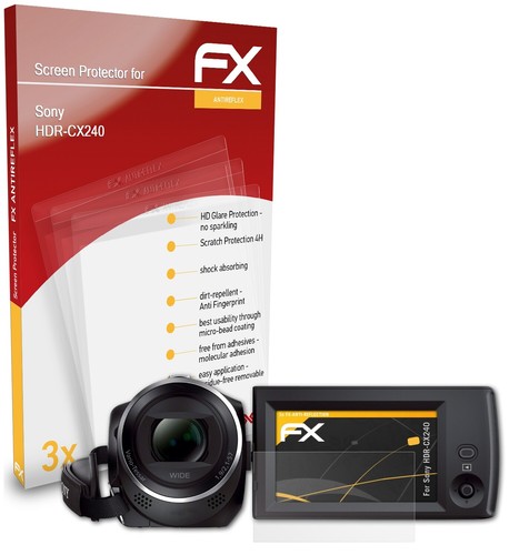 AtFoliX 3x Protezione Pellicola Dello Schermo Per Sony HDR-CX405 Opaco&antiurto - View #2